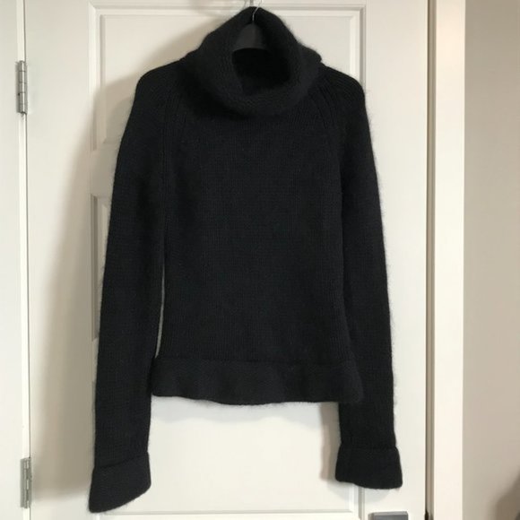 French Connection - Black Angora/Wool Blend Turtleneck - Size Small - Picture 10 of 10